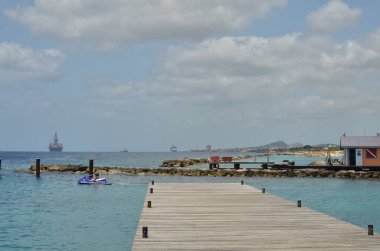 Willemstad Dutch Hollanda Antiller Karayipler Karayipler Curacao Adası Sahili. Yüksek kalite fotoğraf