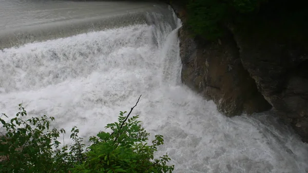 Wasserfall Lechfalls Bayern Deutschland Hochwasser Wild Hochwertiges Foto — Stockfoto