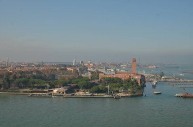 Venice from Air Panorama View Horizon şehri. Yüksek kalite fotoğraf