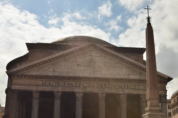 Пантеон Рим Италия Древний Шедевр Архитектуры Старый Купол Высокое Качество — стоковое фото