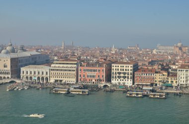 Venice from Air Panorama View Horizon şehri. Yüksek kalite fotoğraf