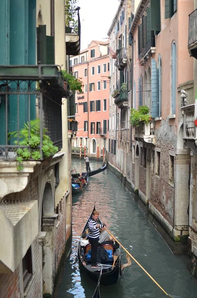 stock image small canal venice italy romatic gondoliere bridge beautiful. High quality photo