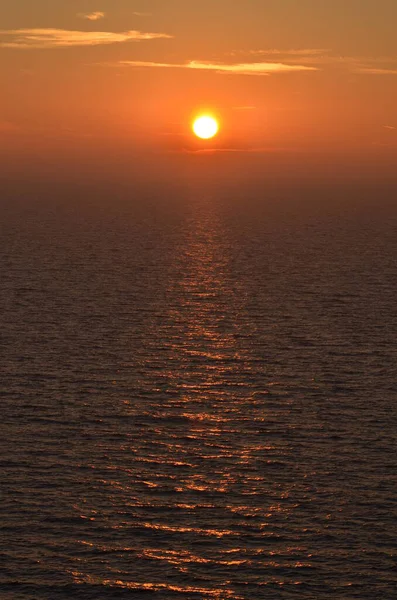 Sonnenuntergang Meer Meer Meer Bis Horizont Farbenfrohe Pastellfarbene Ruhe Hochwertiges — Stockfoto