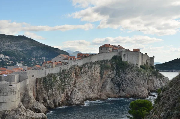 Dubrovnik Kroasia Ariatic Benteng Tua Tebing Unesco Foto Berkualitas Tinggi — Stok Foto
