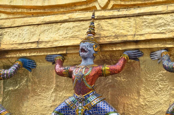 Krijger Wat Phra Kaew Tempel Van Emerald Buddha Bangkok Thailand — Stockfoto