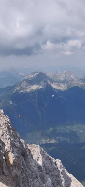 Panoramablick Aufstieg Zugspitze Nordwand Klassische Route Eisenzeit Hochwertiges Foto — Stockfoto