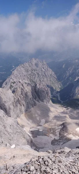 Πανοραμική Άποψη Αναρρίχηση Zugspitze North Face Κλασική Διαδρομή Eisenzeit Υψηλής — Φωτογραφία Αρχείου