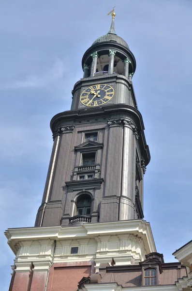 Башня Церкви Часами Германского Черно Синего Цвета Высокое Качество Фото — стоковое фото