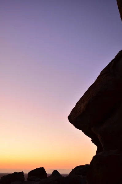 Mirabib Solitario Paisaje Granit Rock Desierto Panorama Amanecer Foto Alta — Foto de Stock