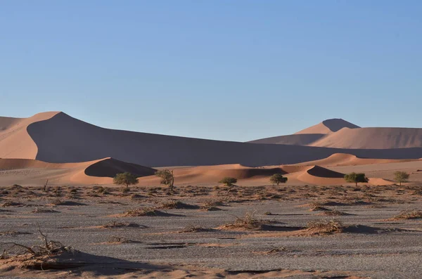 Landscape Dunes Salt Pan Sossusvlei Namib Naukluft National Park Sand — Stock Photo, Image