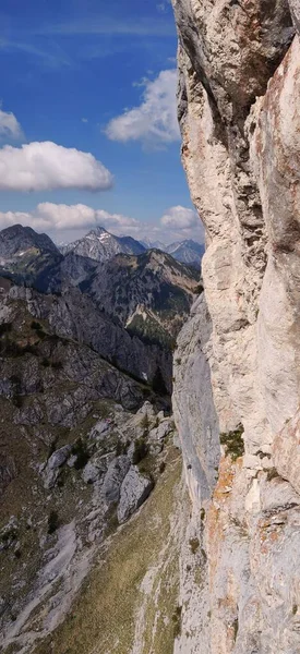 Tyska Alper Klättra Rock Panoramautsikt Höjd Landskap Högkvalitativt Foto — Stockfoto