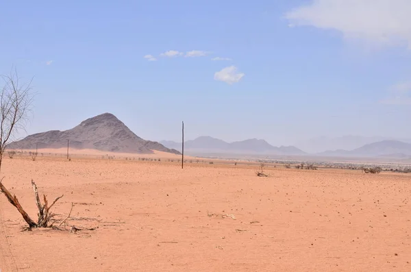 Sossusvlei沙漠 纳米比亚Naukluft国家公园 纳米比亚蓝天全景 高质量的照片 — 图库照片