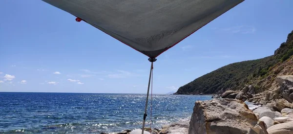 Felsige Küste Von Elba Blaues Meer Schnorcheln Hochwertiges Foto — Stockfoto
