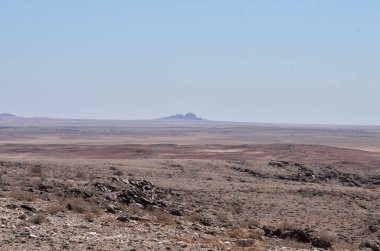 Namibya Afrika 'da Stone Desert Panorama Arkaplanı. Yüksek kalite fotoğraf