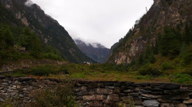 Peyzaj gezisi pokhara Anapurna Circuit Nepal. Yüksek kalite fotoğraf