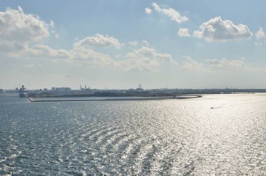 Norveç okyanusu, güneşli bulutlar düz zemin. Yüksek kalite fotoğraf