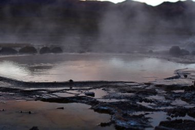 El Tatio Gayzer Atacama Çölü Güney Amerika. Yüksek kalite fotoğraf