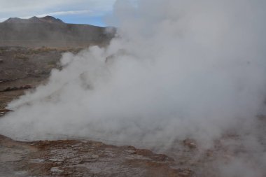 El Tatio Gayzer Atacama Çölü Güney Amerika. Yüksek kalite fotoğraf
