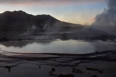 El Tatio Gayzer Atacama Çölü Güney Amerika. Yüksek kalite fotoğraf