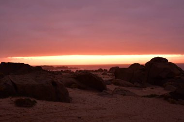 sunset at Coast in Chile Wild Lonely colorfull. High quality photo