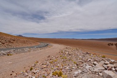 Lonely Road in Atacama Desert Chile South America. High quality photo