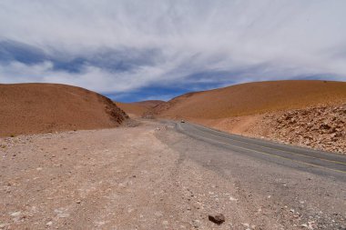 Lonely Road in Atacama Desert Chile South America. High quality photo