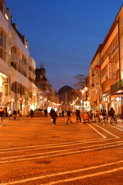 Darmstadt at night City Center atractions germany Europe. High quality photo