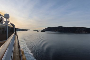cruise ship views arriving in Oslo Norway. High quality photo
