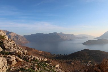 Panorama of kalymnos Greek island Mediterranean. High quality photo