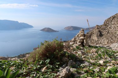 Panorama of kalymnos Greek island Mediterranean. High quality photo