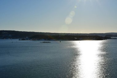 Güneşli gün panoramik görüntülerinde oslo Fjord. Yüksek kalite fotoğraf