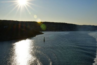 Güneşli gün panoramik görüntülerinde oslo Fjord. Yüksek kalite fotoğraf