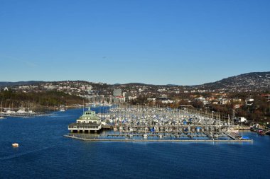 Güneşli gün panoramik görüntülerinde oslo Fjord. Yüksek kalite fotoğraf