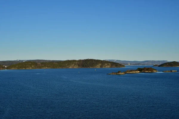 Oslo Fjord Slunný Den Panoramatický Výhled Kvalitní Fotografie — Stock fotografie