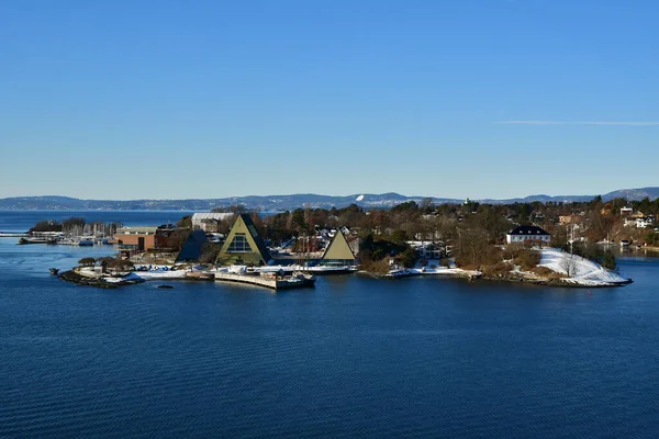Oslo Fjord Zonnige Dag Panoramisch Uitzicht Hoge Kwaliteit Foto — Stockfoto