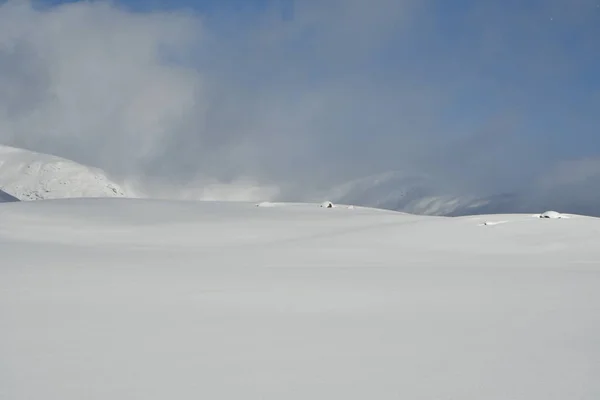 Wolken Und Schnee Hintergrund Textur Norwegen Skandinavien Hochwertiges Foto — Stockfoto