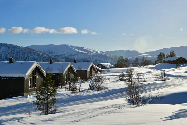 stock image winter village wonder land sunny hornindal norway scandinavia. High quality photo