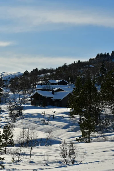 Vinterby Undrar Land Soligt Hornindal Norge Skandinavien Högkvalitativt Foto — Stockfoto