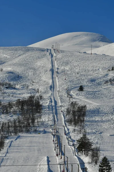 ski slope in Norway skiing hiking winter sport. High quality photo