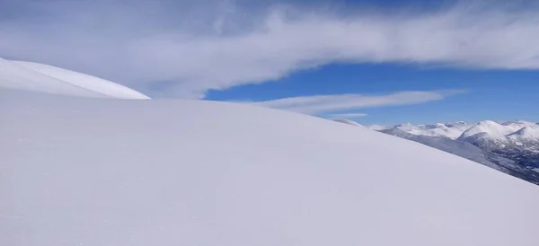 Schnee Berg Hintergrund Sonniges Wetter Landschaft Winter Hochwertiges Foto — Stockfoto