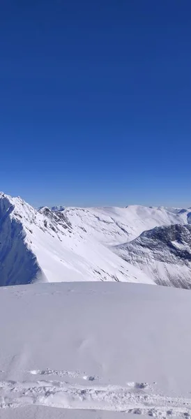 Pistas Esquí Cima Del Esquí Recorre Ascenso Fuera Del Tour — Foto de Stock
