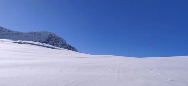 Schnee Berg Hintergrund Sonniges Wetter Landschaft Winter Hochwertiges Foto — Stockfoto