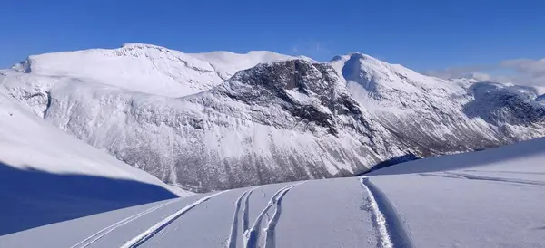 Skiën Pistes Top Touren Beklimming Van Gratis Tour Hoge Kwaliteit — Stockfoto