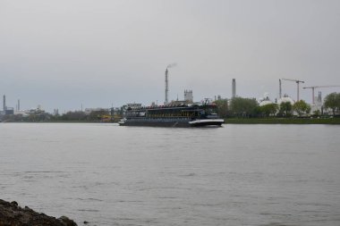 Almanya 'da, Viernheim yakınlarındaki Ren nehrine. Yüksek kalite fotoğraf