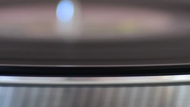 Λεπτομέρεια Vinyl Player Βελόνα Έναρξη Ρετρό Στάση Υψηλής Ποιότητας Πλάνα — Αρχείο Βίντεο