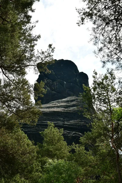 Saxon Swizerland Mountains Sandstone Nature Rocks Germany Landmark Foto Alta — Foto de Stock