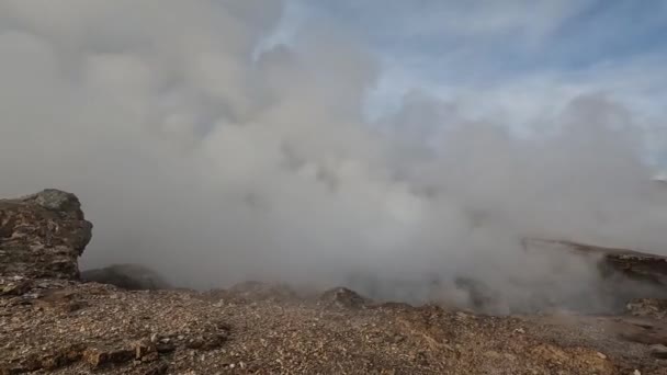 Tatio Geyser Atacama Deserto Chile América Sul Geo Vapor Térmico Vídeo De Stock Royalty-Free