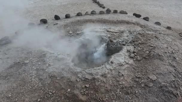 Tatio Geyser Atacama Deserto Chile América Sul Geo Vapor Térmico — Vídeo de Stock