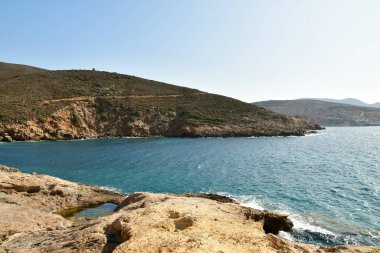 Kayalık Kalimnos Adası, Yunan Sumer Sun Ege. Yüksek kalite fotoğraf