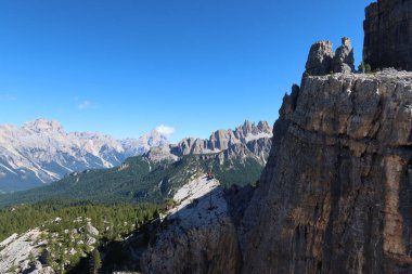 Dolomitler İtalya 'nın panoramik manzarası Alp Dağları' na tırmanıyor. Yüksek kalite fotoğraf
